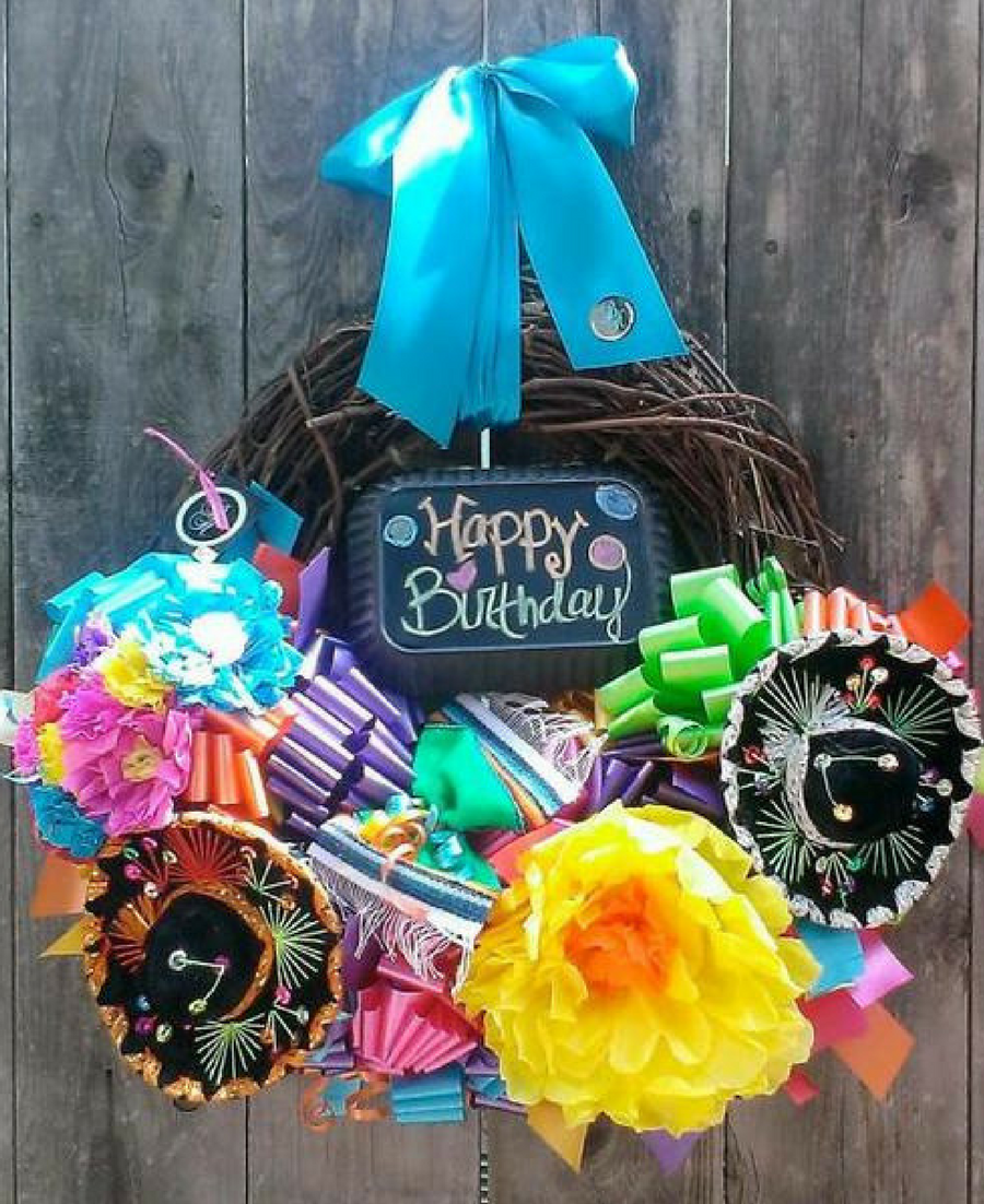 Sweet Caitlin Happy Birthday Wreath - Bonnie Harms Designs