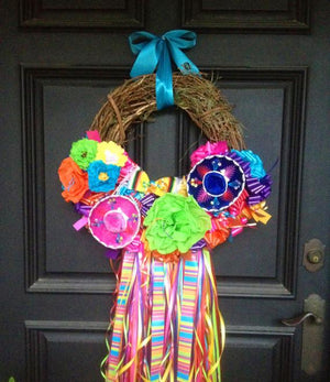On The Rio Fiesta Wreath with Ribbons - Bonnie Harms Designs