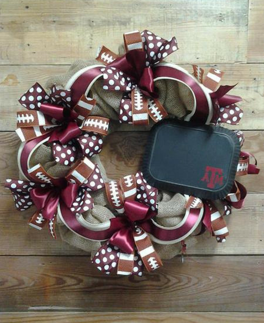 Texas A&M Burlap Wreath - Bonnie Harms Designs
