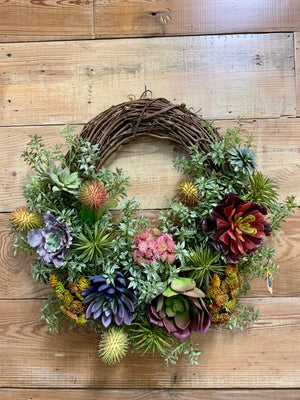 Spring Succulent Wreath - Bonnie Harms Designs