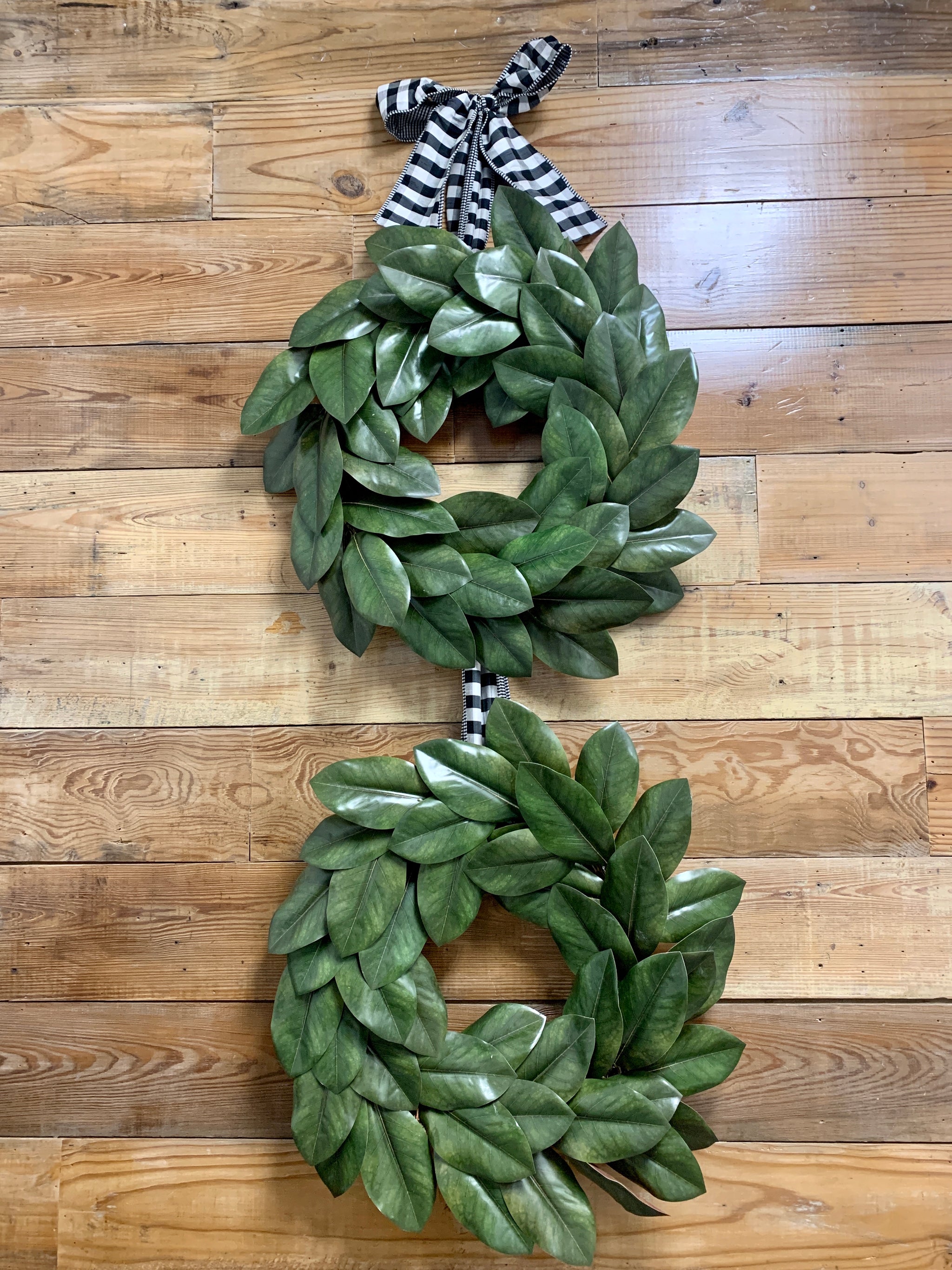 Double Magnolia Wreath - Faux Magnolia -  Bonnie Harms Designs