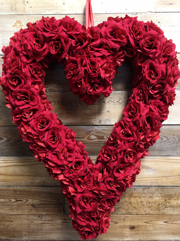 Pink Rose Heart Shaped Wreath - Bonnie Harms Designs