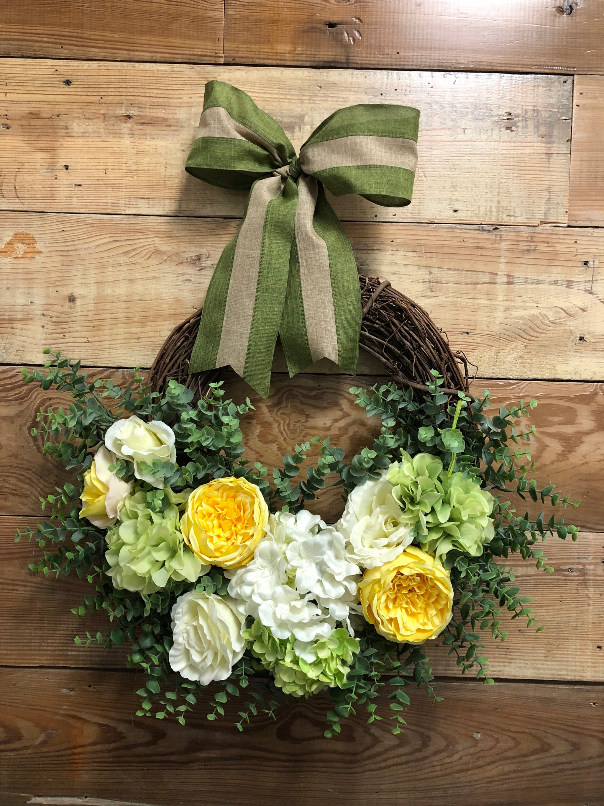 Eucalyptus Rose Spring Wreath