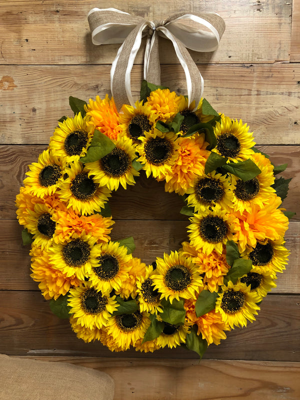 Sunflower Summer Wreath - Bonnie Harms Designs