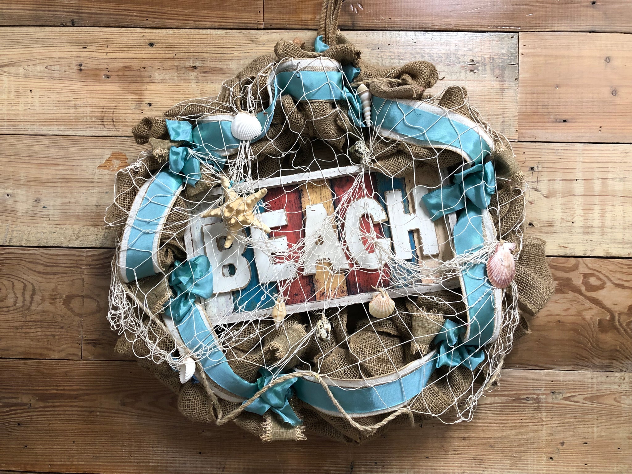 Beach Burlap Wreath