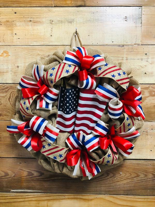 Ring Wreath July 4th Home Decorations Wreath For Patriotic