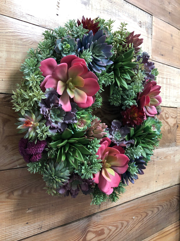 artificial succulent flowers Succulent Wreath