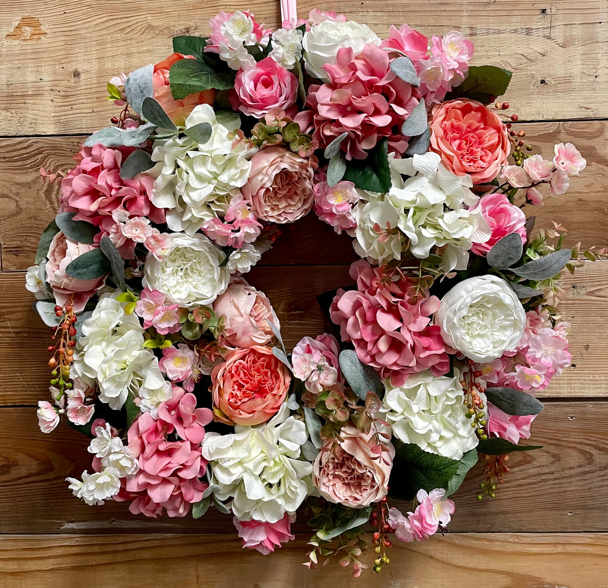 Cabbage Rose Spring Wreath