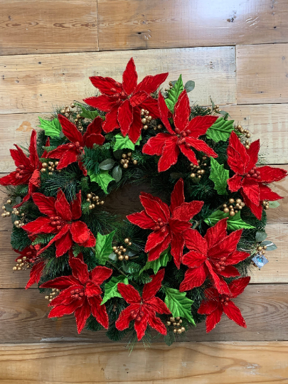 Poinsettia Christmas Wreath
