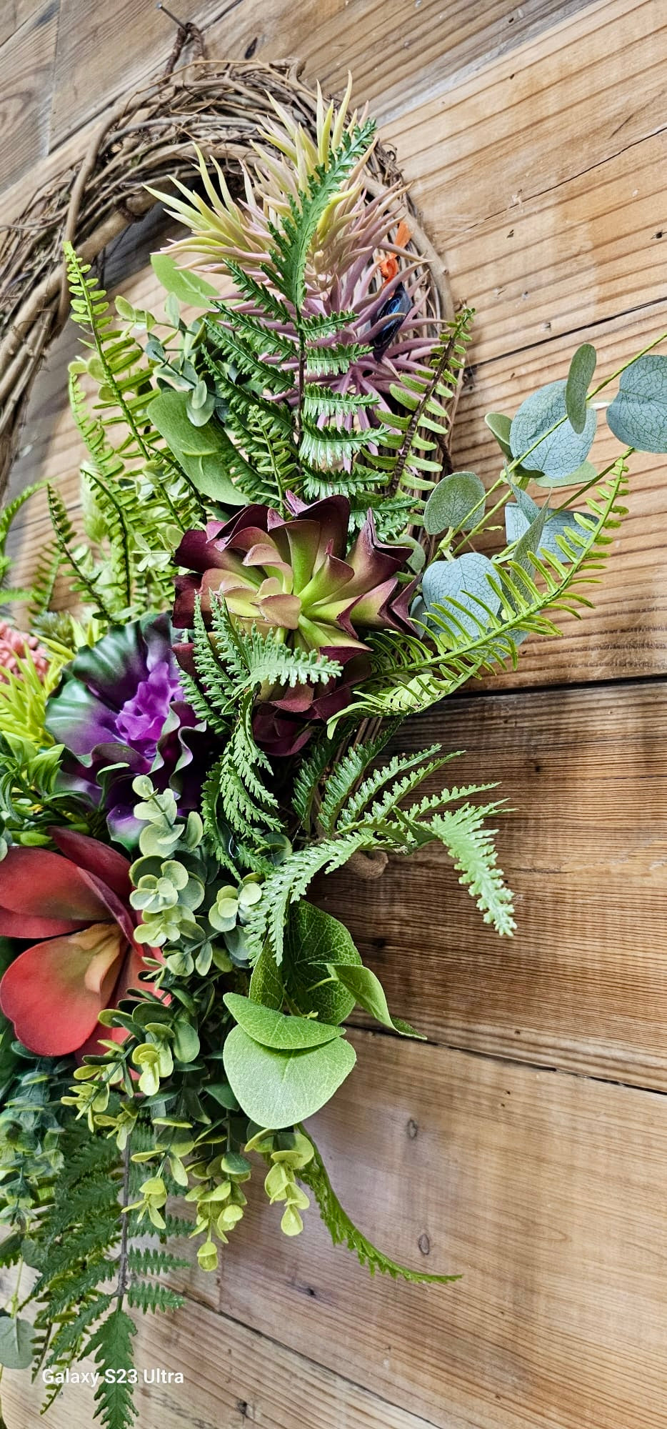 fern succulents Succulent & Fern Wreath