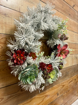 Frosted Succulent Wreath