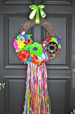 On The Rio Fiesta Wreath with Ribbons - Bonnie Harms Designs