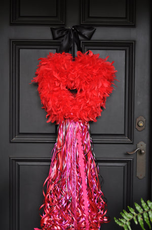Cupid's Heart With Ribbons Wreath - Bonnie Harms Designs