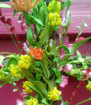 Vibrant Floral Cross Wreath - Bonnie Harms Designs