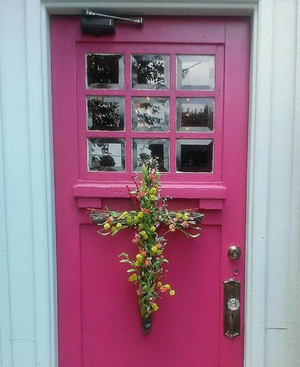 Vibrant Floral Cross Wreath - Bonnie Harms Designs