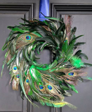 Peacock Feather Wreath - Bonnie Harms Designs