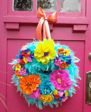 Casa Bonita Wreath - Light Turquoise - Bonnie Harms Designs