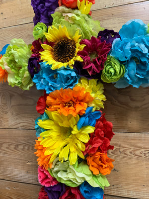 Fiesta Floral Cross Wreath - Bonnie Harms Designs