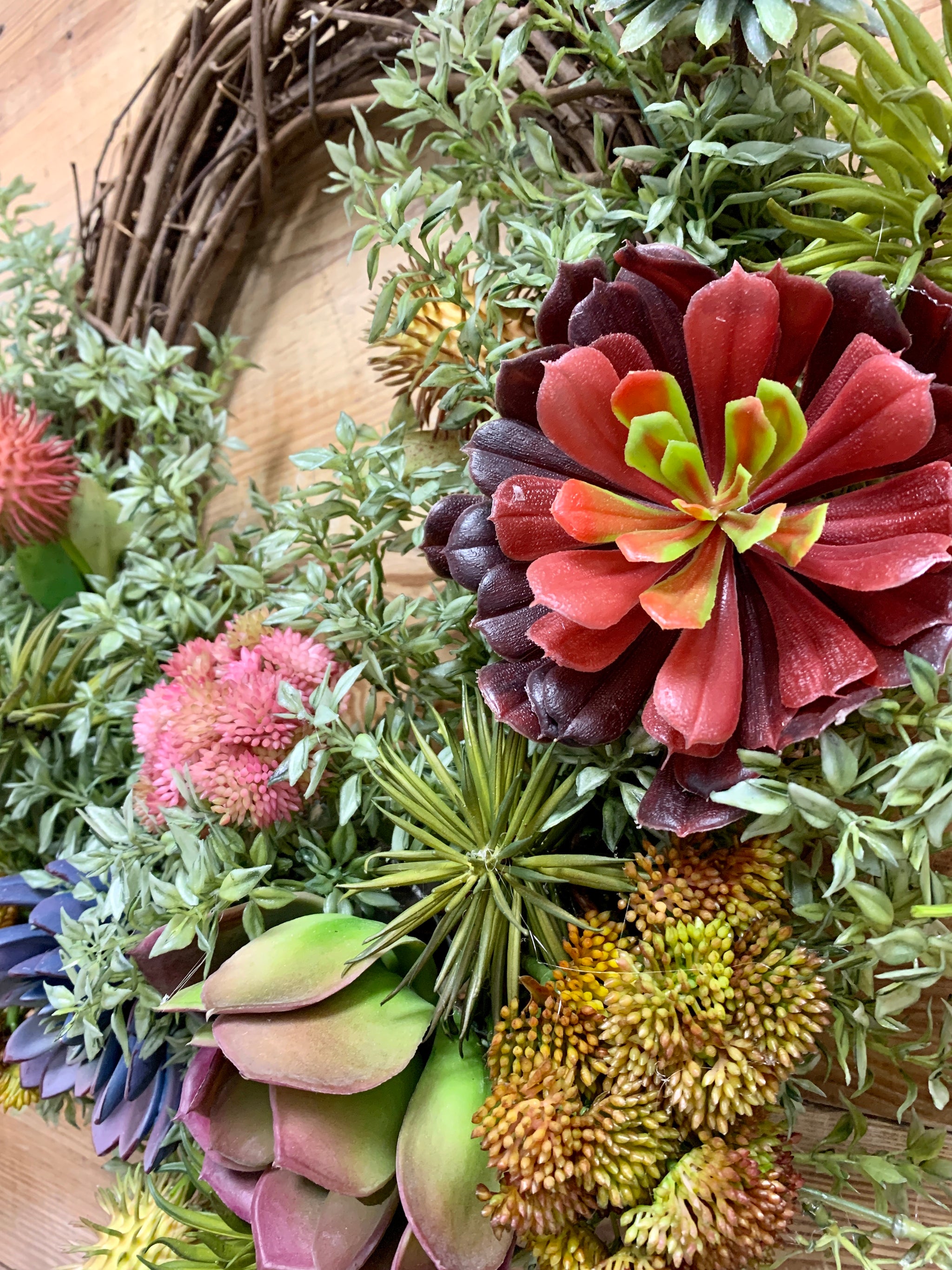 spring succulent wreath Spring Succulent Wreath