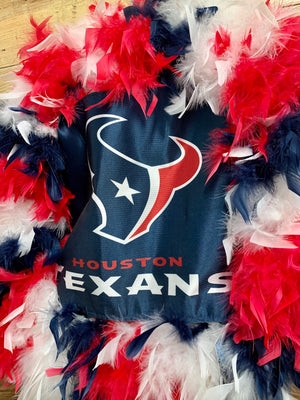 Houston Texans Feather Wreath - Bonnie Harms Designs