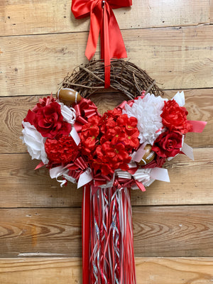 Red and White Wreath - School Spirit - Bonnie Harms Designs