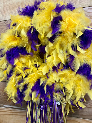 Purple and Gold Feather Wreath - Bonnie Harms Designs