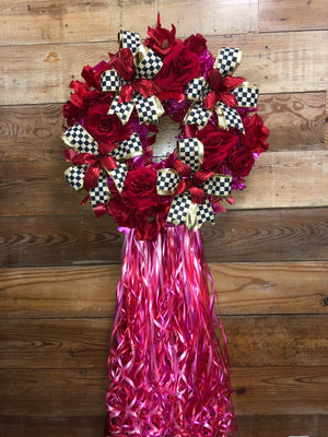Affair of the Heart - Valentine's Day Wreath - Red Rose Wreath