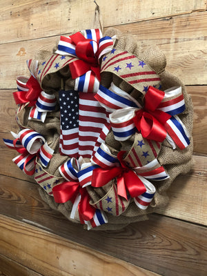 Old Glory Fourth of July Wreath