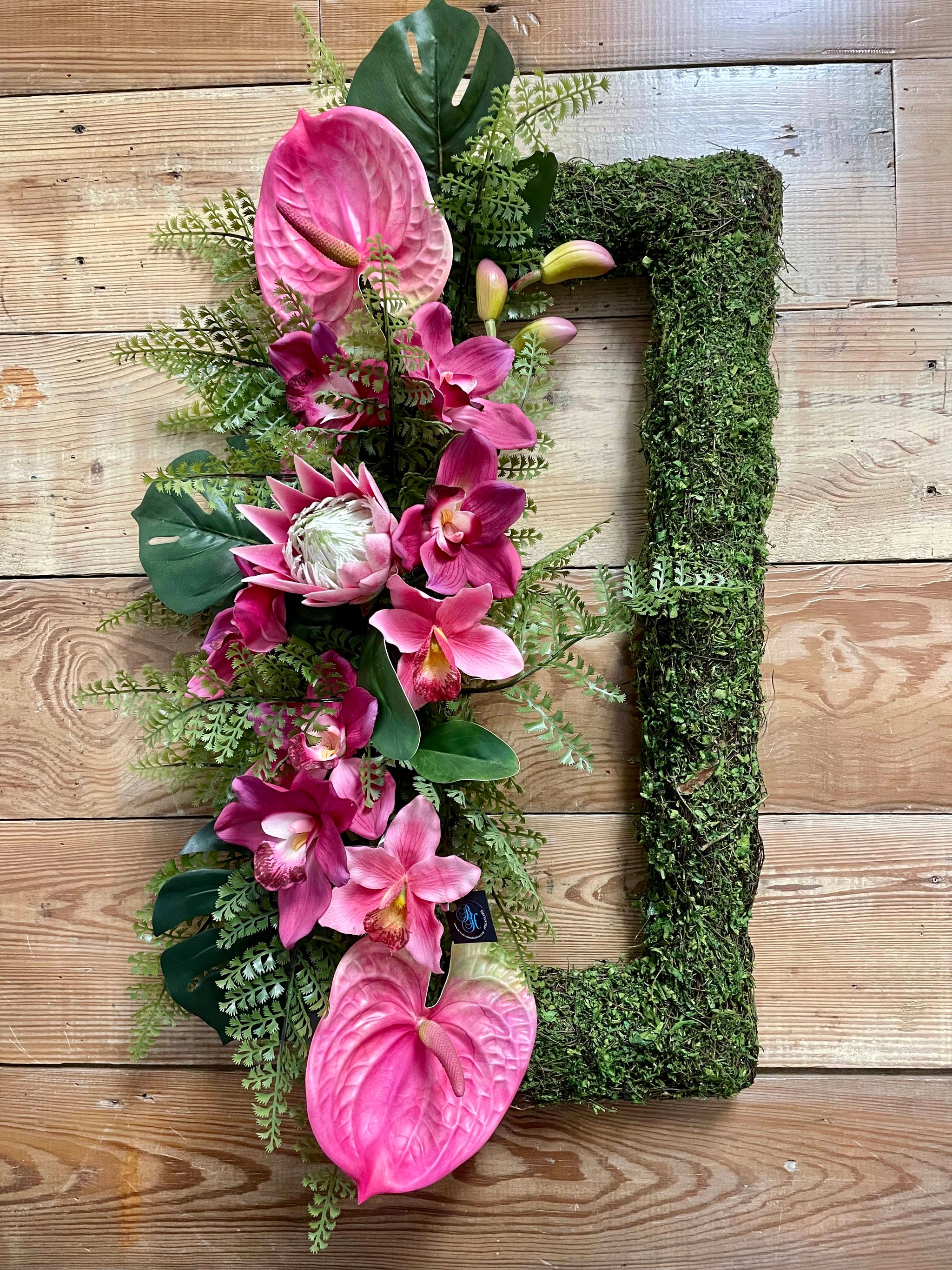 anthurium north texas summer Anthurium Lily and Plumeria Rectangular Summer Wreath