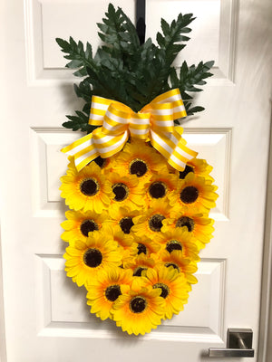 Pineapple Sunflower Wreath - Bonnie Harms Designs