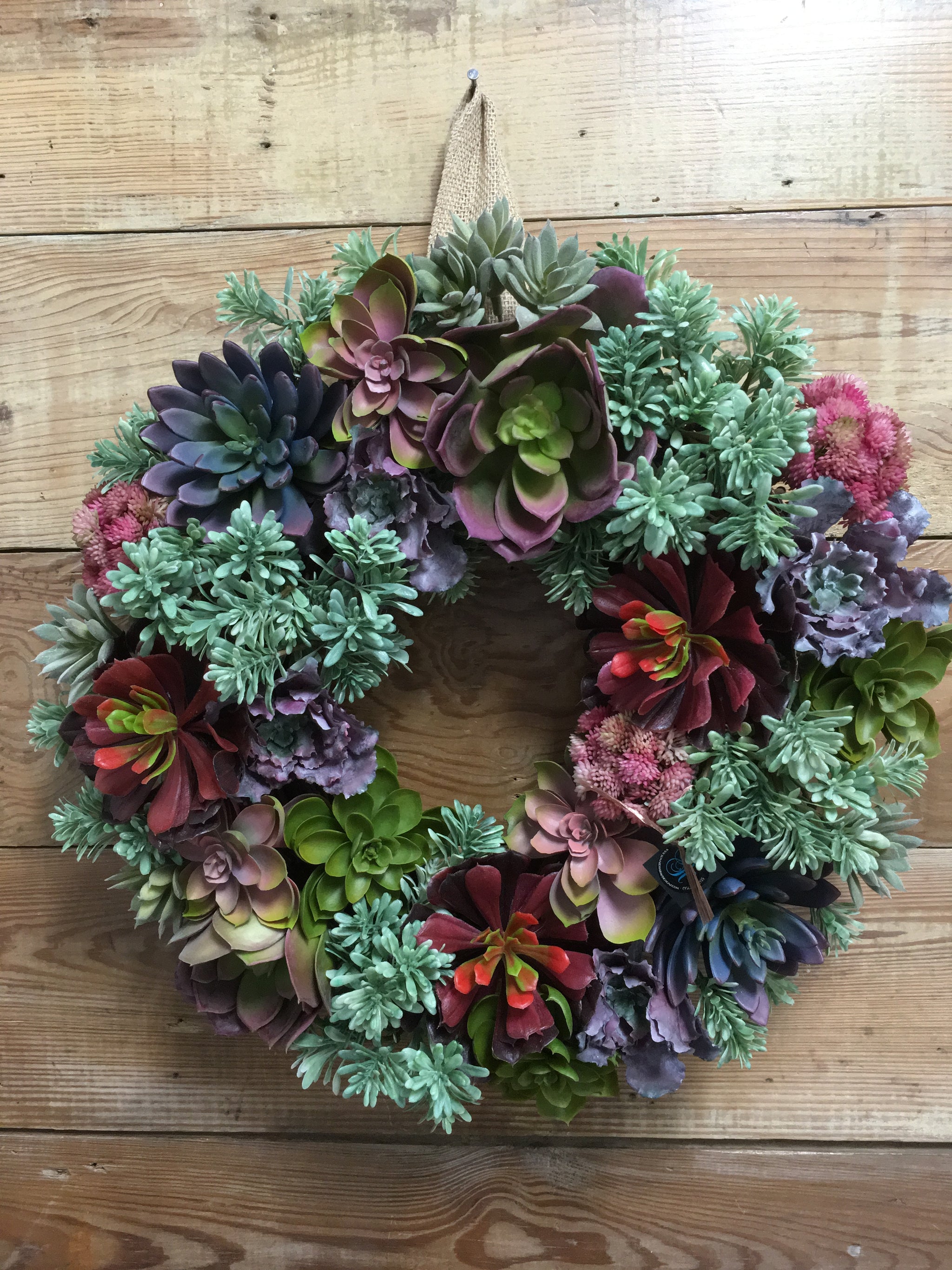 faux succulent wreath Succulent Wreath