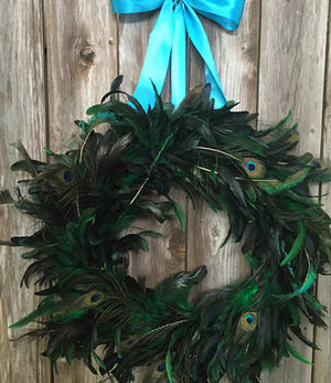Peacock Feather Wreath - Bonnie Harms Designs