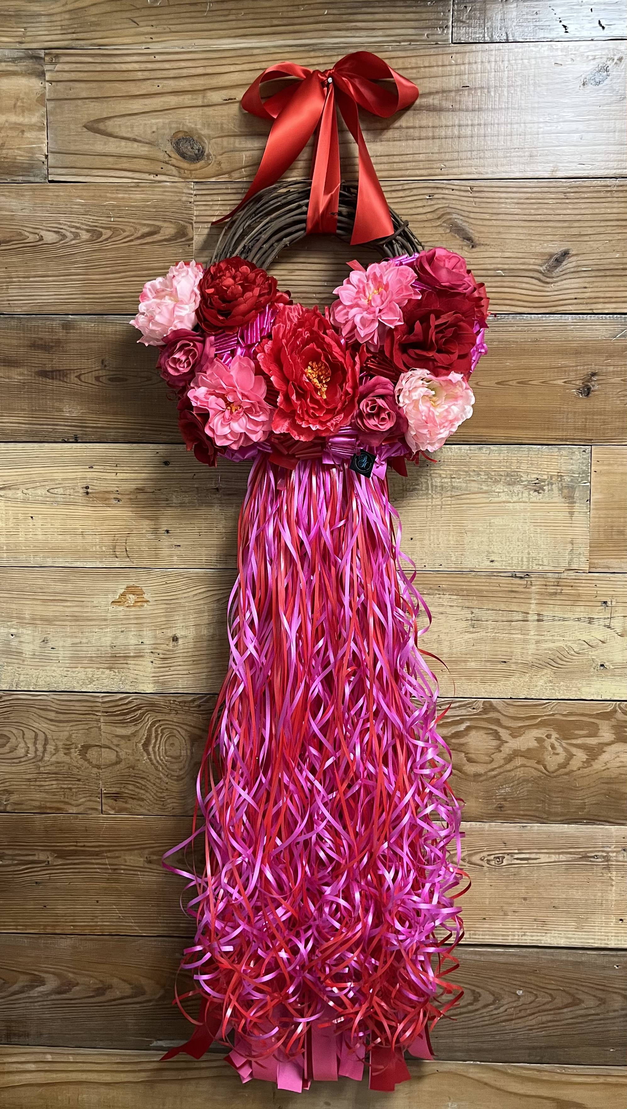 Red and Pink Peony Valentine's Day Wreath - Bonnie Harms Designs
