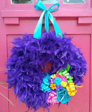 Ooh La La Feather Wreath - Bonnie Harms Designs