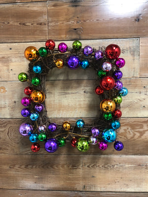 Square Christmas Ornament Wreath - Bonnie Harms Designs