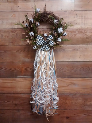 Winter Cotton Wreath - Bonnie Harms Designs