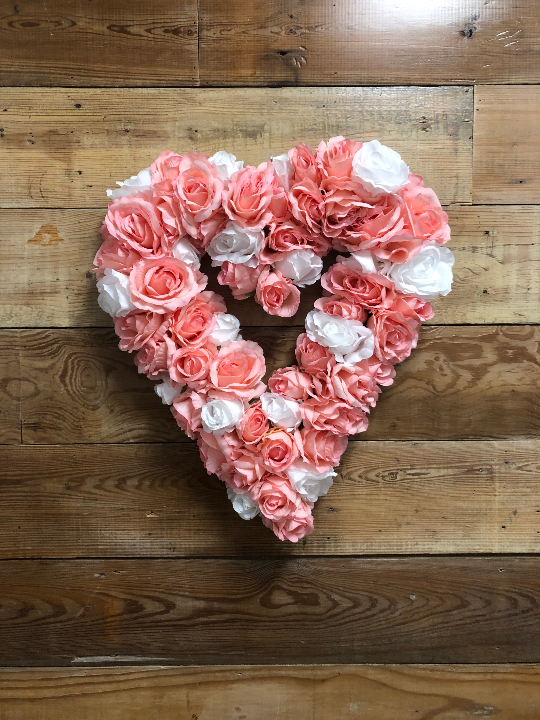 Valentines Wreath For Front Door Heart Shape Artificial Rose