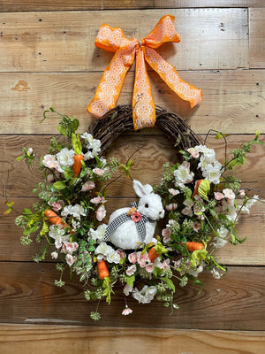 Easter Bunny Floral Wreath